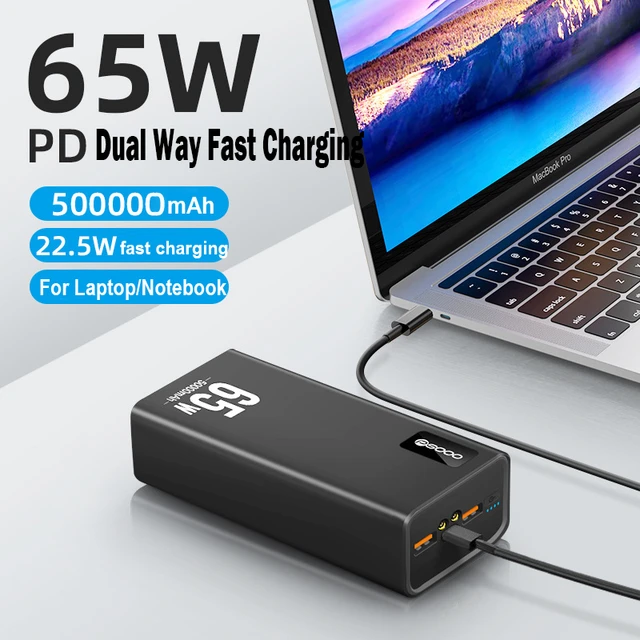 50000mAh batterie externe 65W charge rapide Powerbank Type C PD chargeur de batterie  externe pour ordinateur portable ordinateur portable iPhone Xiaomi batterie  externe - AliExpress