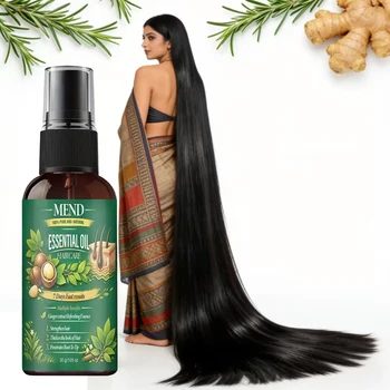 Olio per Capelli Puro e Naturale Risultati rapidi in 7 giorni. Rafforza e infoltisce i capelli. Prontrae fino alla radice e alla punta. Zenzero, Rosmarino, Cocco, Sesamo.
