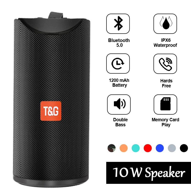 Original Mini Portable Tg113 Bluetooth Speaker Wireless Music Waterproof Usb Speakers 3d Stereo