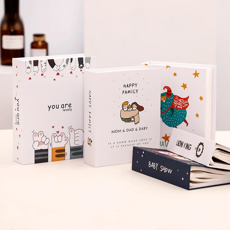100 Pockets 6-inch photo album Plastic Album Memorial Book Insert Recall Cute Good Time Family Photo Collection Book DIY Photocard