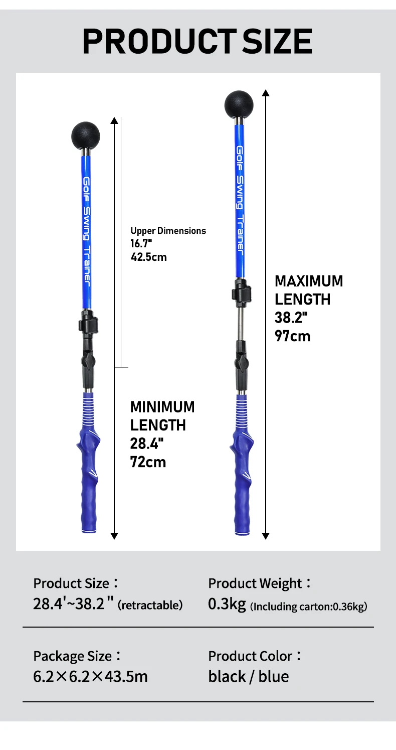 Description Picture 5 of itemGolf Swing Trainer Exerciser Aid Adjustable, Portable Golf Training Aid to Improve Hinge Forearm Rotation Shoulder Turn –Light