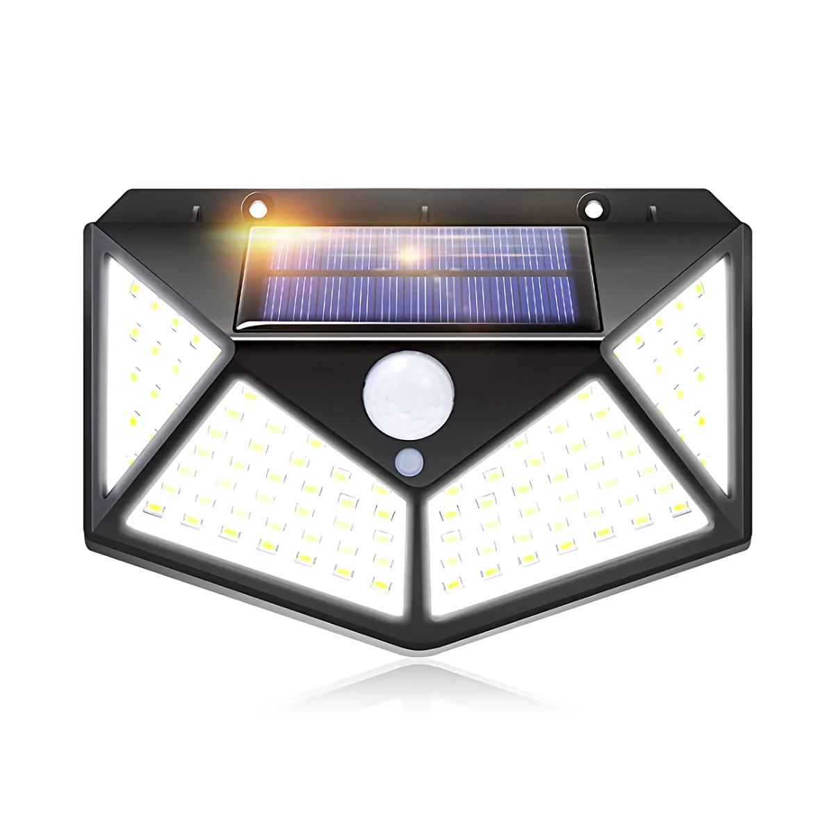 Lámpara de pared exterior con Sensor de movimiento foco luz LED de energía Solar impermeable, para jardín al aire libre 100 leds detector de movimiento sistema de seguridad nocturna Envio desde Españ