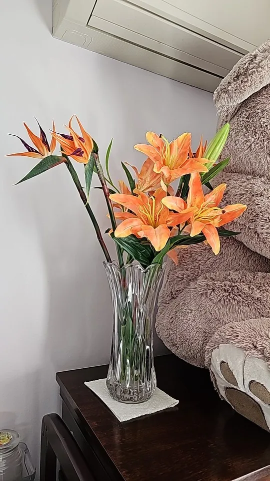 3pcs Artificial Bird Of Paradise Flowers Rubber Strelitzia 24.5'' Long Stem Flower Suitable For DIY Home Party Theme Decor photo review