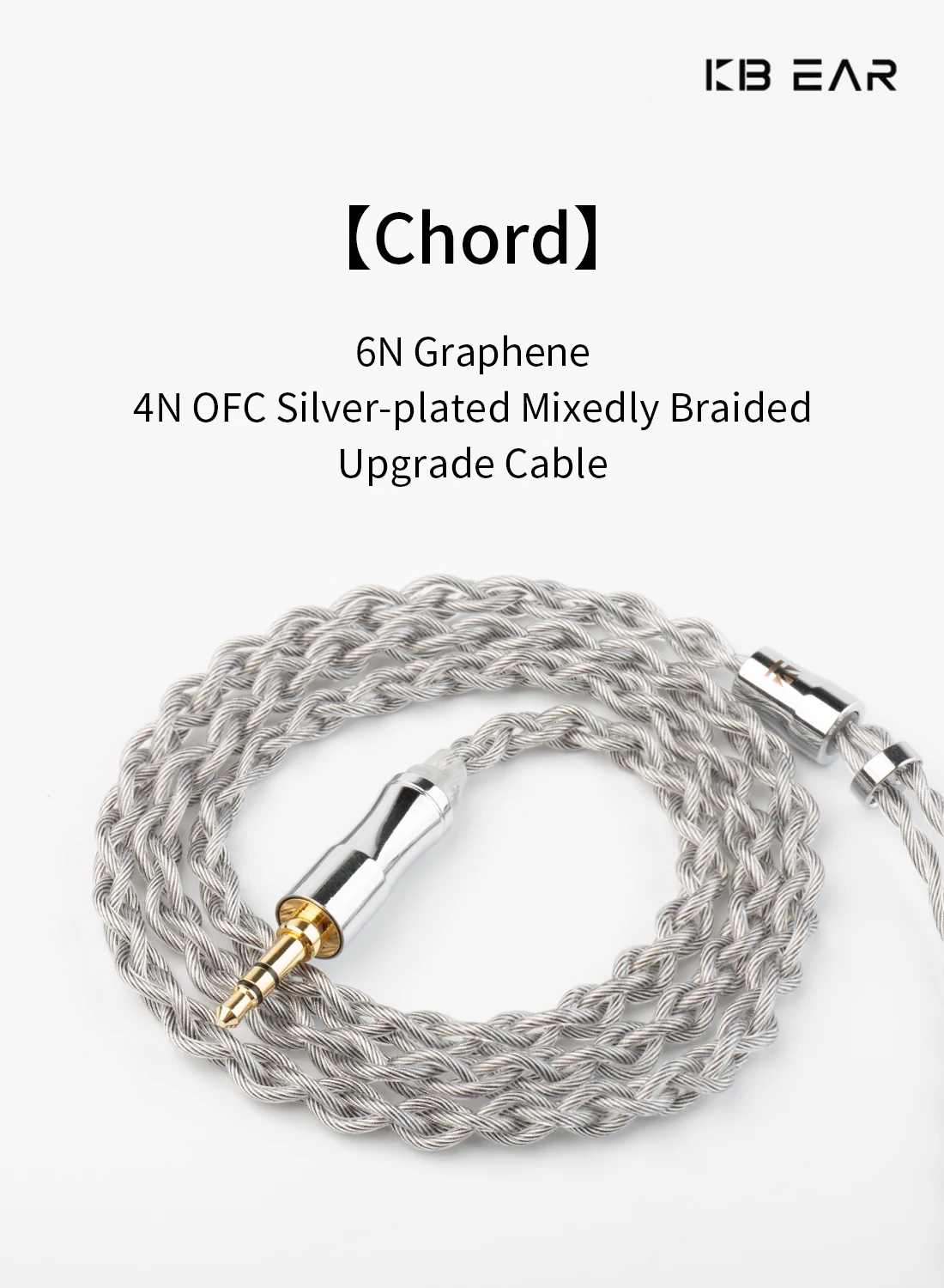 Prata-Plated Mixed Trançado Upgrade Cabo, MMCX Conector