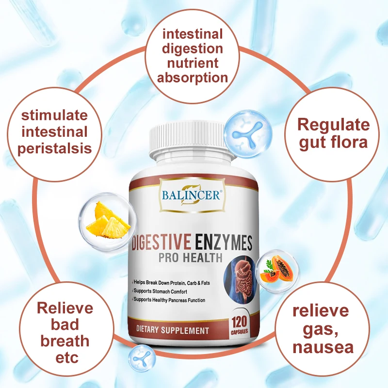 Balincer Digestive Enzyme Supplement Supports Nutrient Absorption Gut Health Immune Support Non-GMO