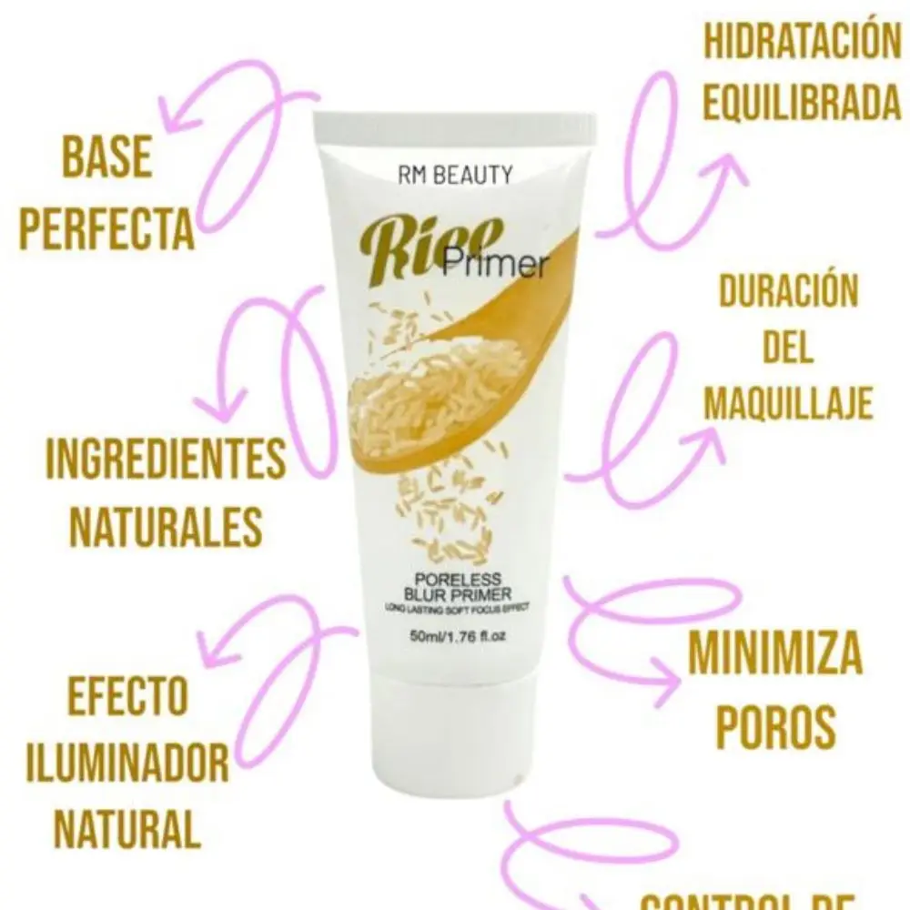 Primer gel facial Base maquillaje liquido Arroz 50ml