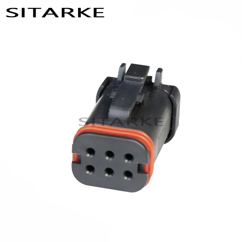 Conector de Receptáculo Impermeável Preto Fêmea Plugue Automático com Terminais Pinos Série te Deutsch dt Asm Dt166s-kp01 Conjuntos