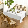 220*130cm White Plastic Tablecloth Plastic Table Cloth Disposable Tablecloths Tablecloths for BBQ Party Fine Dining Wedding 2