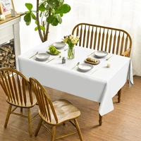 220*130cm White Plastic Tablecloth Plastic Table Cloth Disposable Tablecloths Tablecloths for BBQ Party Fine Dining Wedding 2