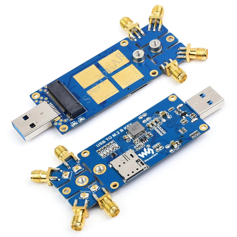 Raspberry pi Usb3.1 a M.2 Chave b Port 5g Placa de Expansão Dongle Quatro Antenas Caixa de Liga de Alumínio - Imagem 4