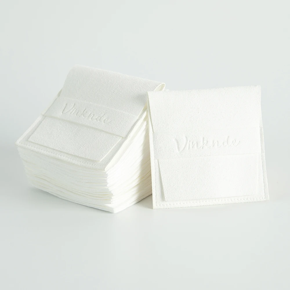 100pcs Small Personalize Jewelry Package Pouch Custom Logo Earrings Necklace Brooch White Jewellery packaging Package Bag
