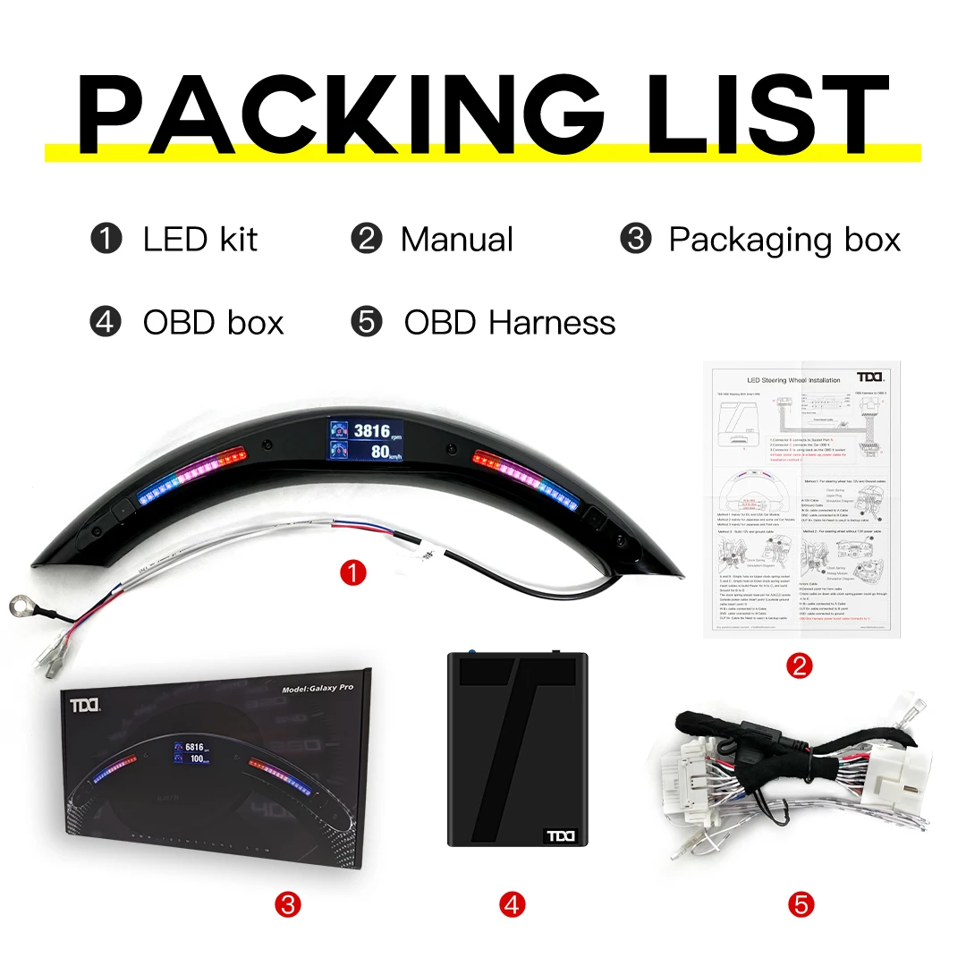 LED ディスプレイ ステアリング ホイール キット ユニバーサル使用 ICF