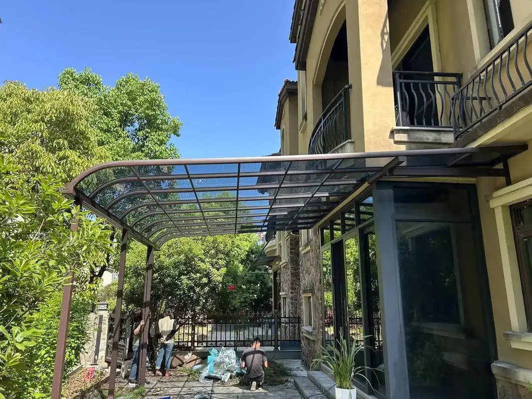 Luxury Aluminum Alloy Awnings Waterproof Polycarbonate Roof Canopy for Outdoor Garden Villa Sunshade Pergola Balcony Protection photo review