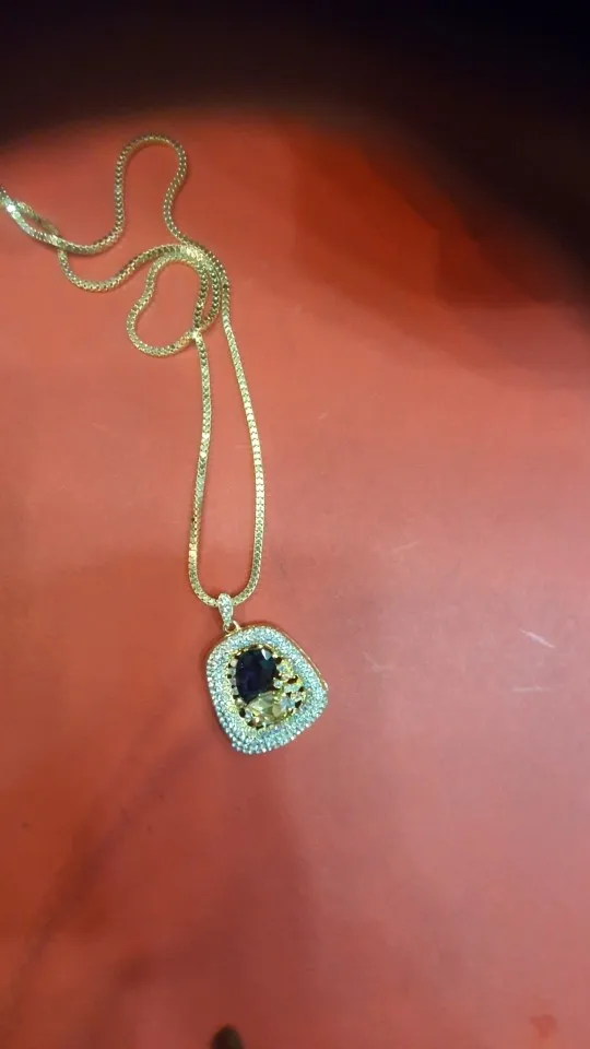 Vintage Ocean Blue Crystal Long Necklace photo review