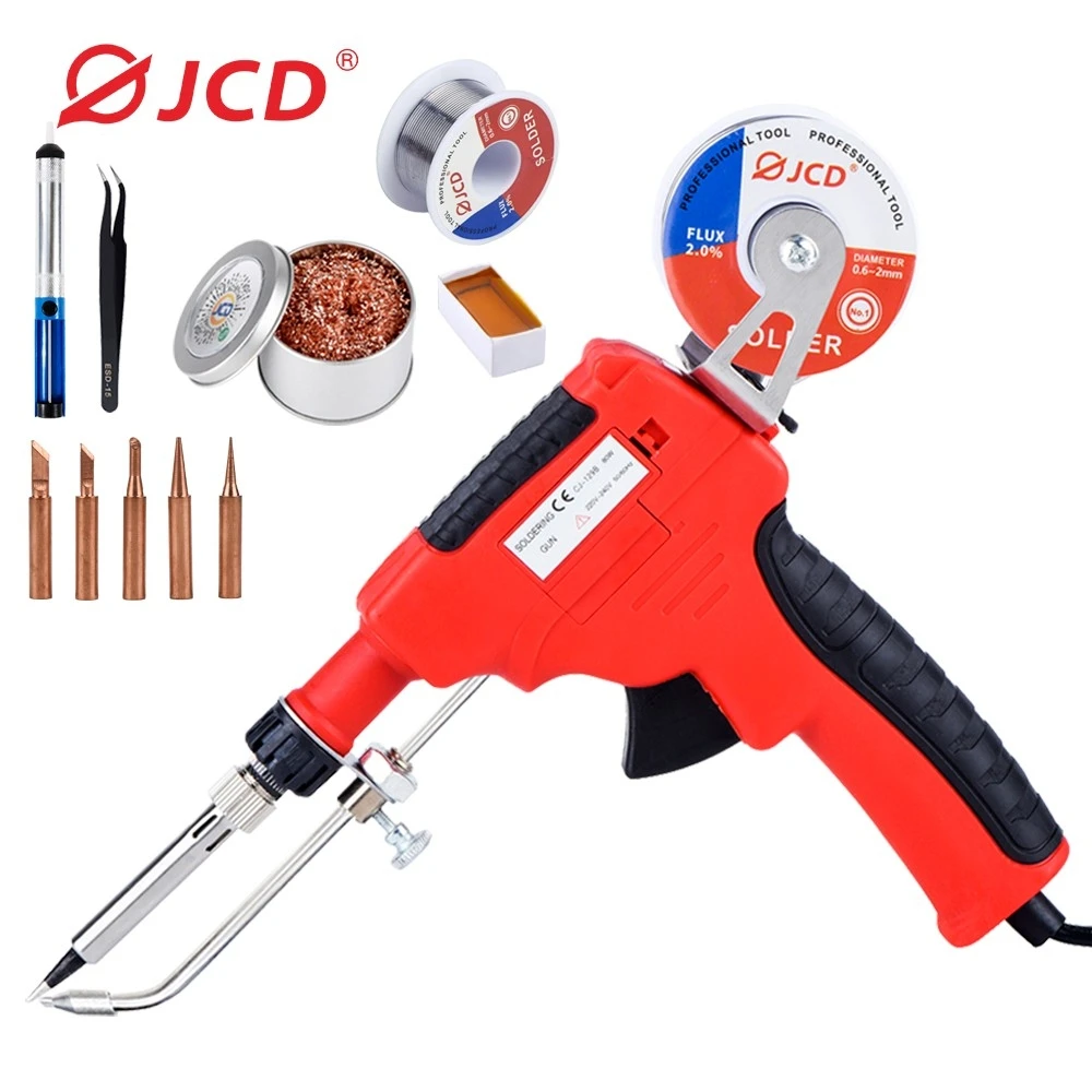 JCD Soldering Iron Gun Hand-held Internal Heating Soldering Iron Automatically Send Tin Gun Soldering Welding Repair Tools