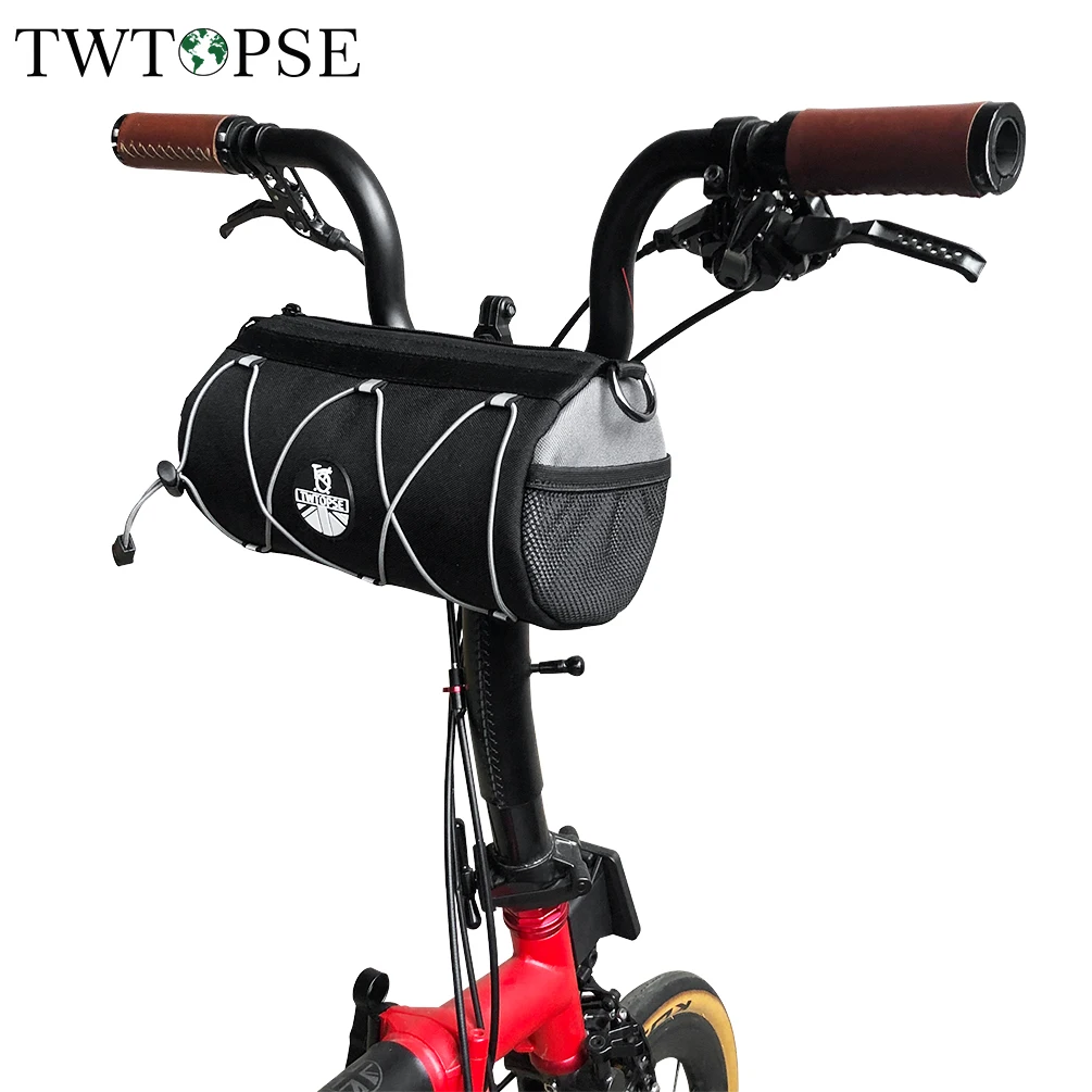 Twtopse Soft Shell Barrel Bicycle Bag For Brompton Folding Bike 3sixty Birdy Tern Handlebar