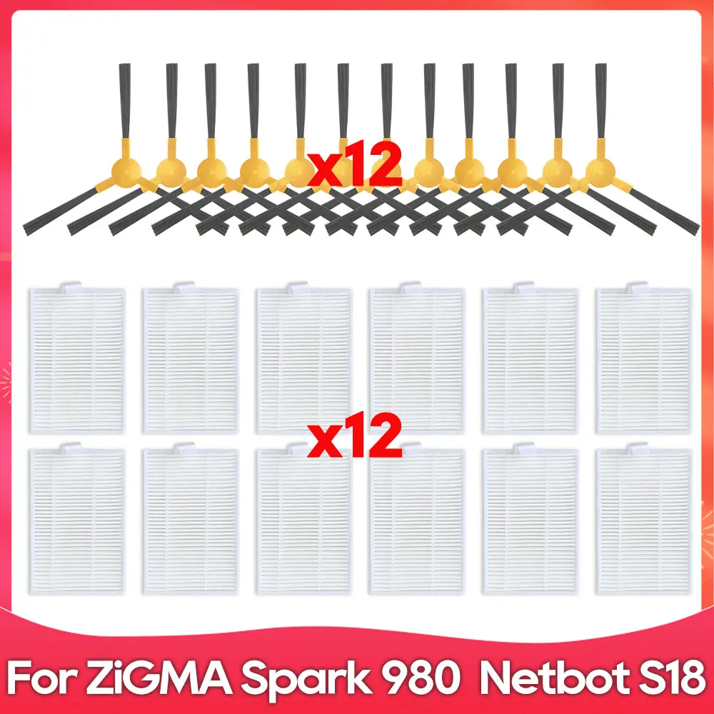 Compatível com os Aspiradores de pó Robô Zigma Spark 980garlyn Sr600netbot S18kabum Smart 700 Esta é Uma Peça de Reposição de Escova Lateral Filtro Hepa e Acessório
