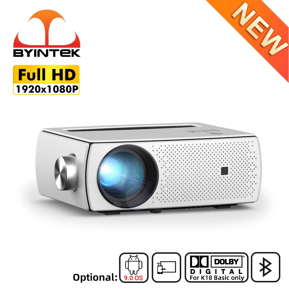 Mini proyector LED K18, Full HD, 1920x1080, LCD, inteligente, Android 9,0, WIFI, cine en casa, portátil, 4K, 1080P, para teléfono inteligente|Proyectores de cine para hogar| - AliExpress