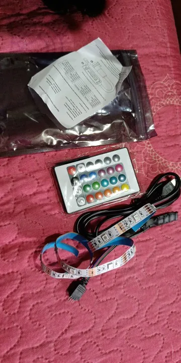 5V USB RGB LED Strip Light 5050 24Key 44key Bluetooth Controller photo review
