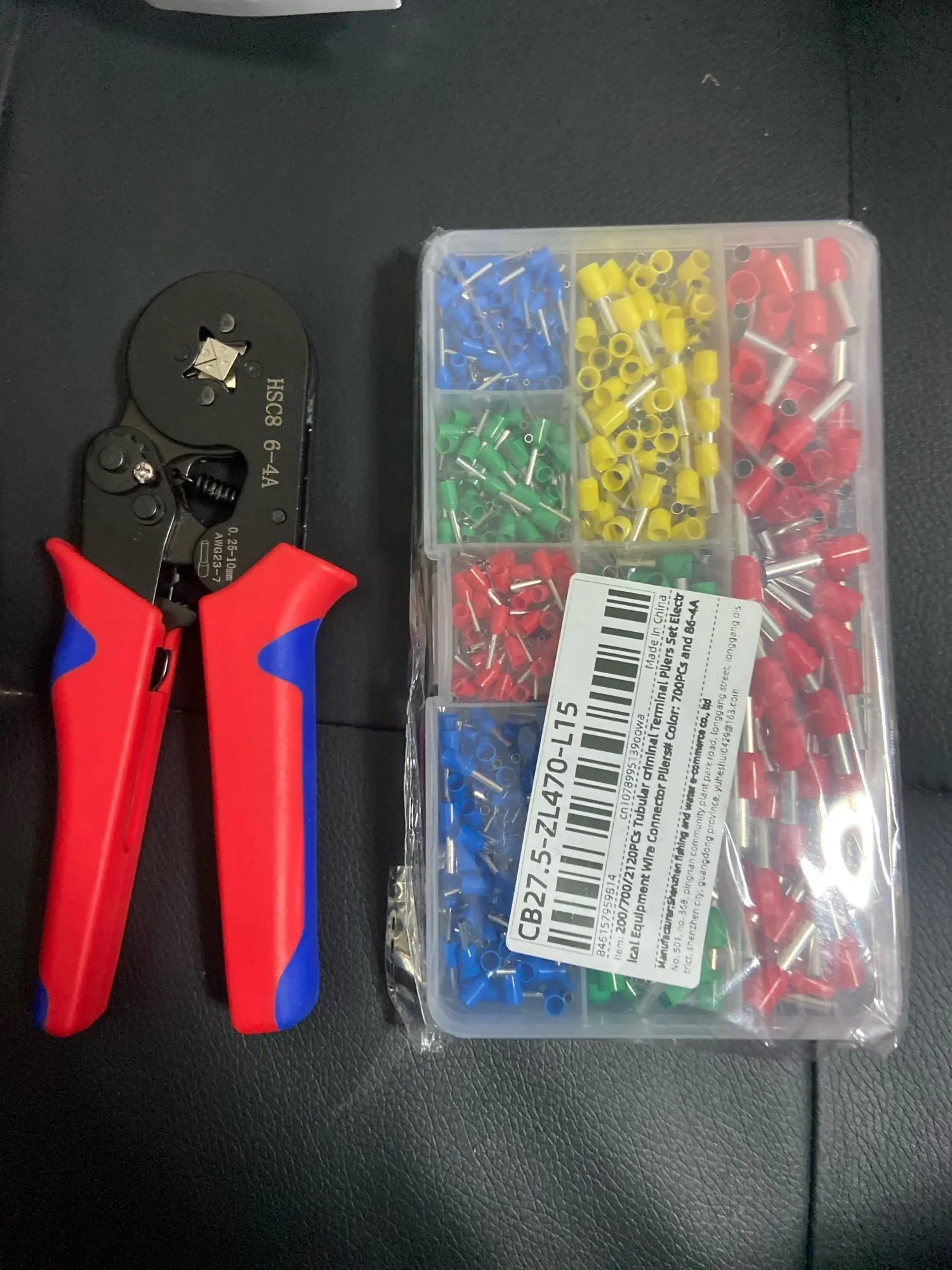200/700/2120pcs Tubular Crimping Terminal VE Multiple Cold Crimp Terminal Pliers Set Electrical Equipment Wire Connector Pliers photo review