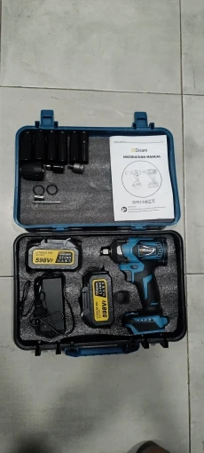 Gismis-llave de impacto eléctrica sin escobillas, Torque de 1200N.M, destornillador inalámbrico de 1/2 pulgadas, herramienta eléctrica para Pin de batería Makita de 18V photo review
