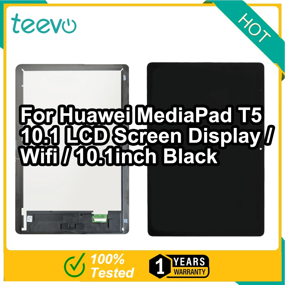 Teevo Lcd Per Huawei Mediapad T5 10.1 Display E Digitalizzatore Touch Screen/Wifi/10.1 Pollici Nero