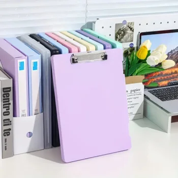1 pcs Spacious Purple A4 Paper Folder Portable File Organizer Essential for Office School Supplies Storage 1