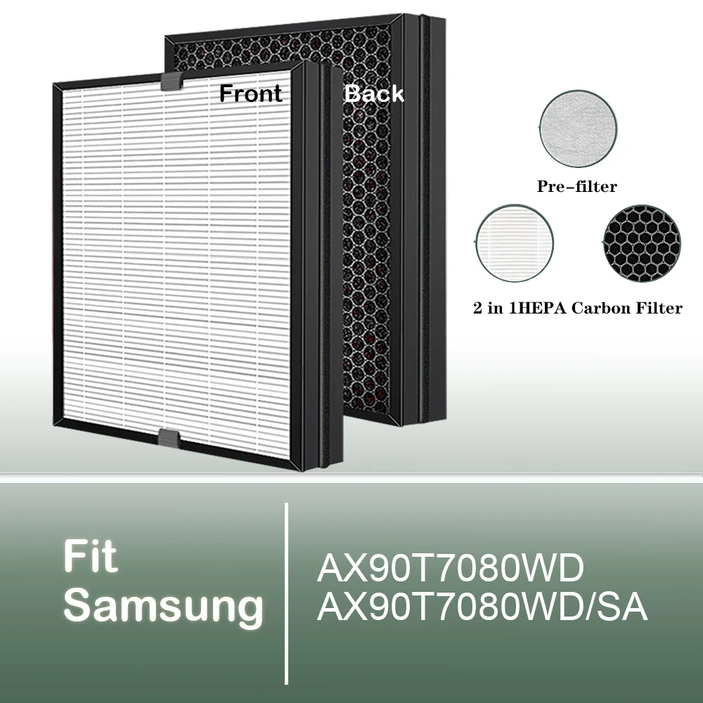 Replacement HEPA Carbon Filter for Samsung Air Purifier AX90T7080 AX90T7080WD AX90T7080WD/SA