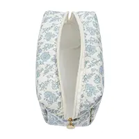 Storage Organizer Floral Puffy Quilted Makeup Bag Flower Printed Cosmetic Pouch Large Travel Cosmetic Bag Make up Aesthetic 2