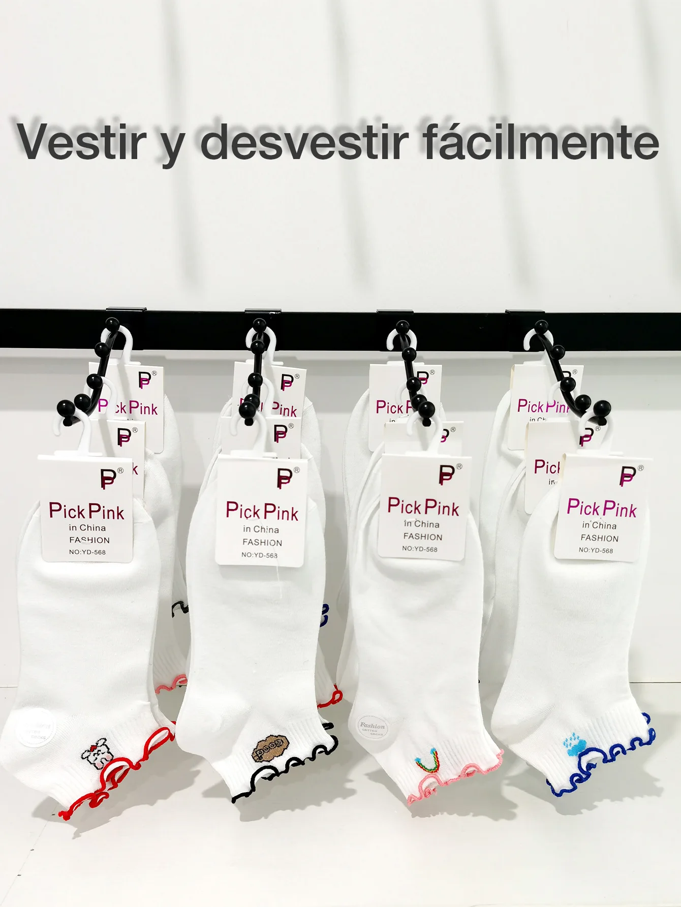 Calcetines blancos de mujer con volante fruncido,Calcetines Tobilleros de Mujer