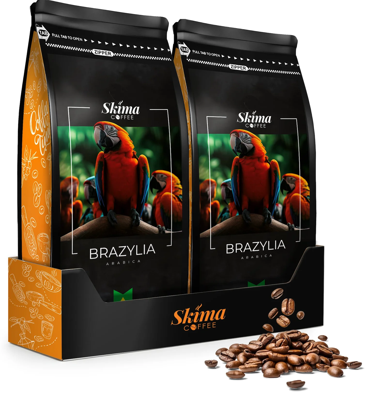 Kawa ziarnista 2x1kg BRAZYLIA 100% ARABICA Świeżo Palona  z Polski za $29.4 / ~112zł