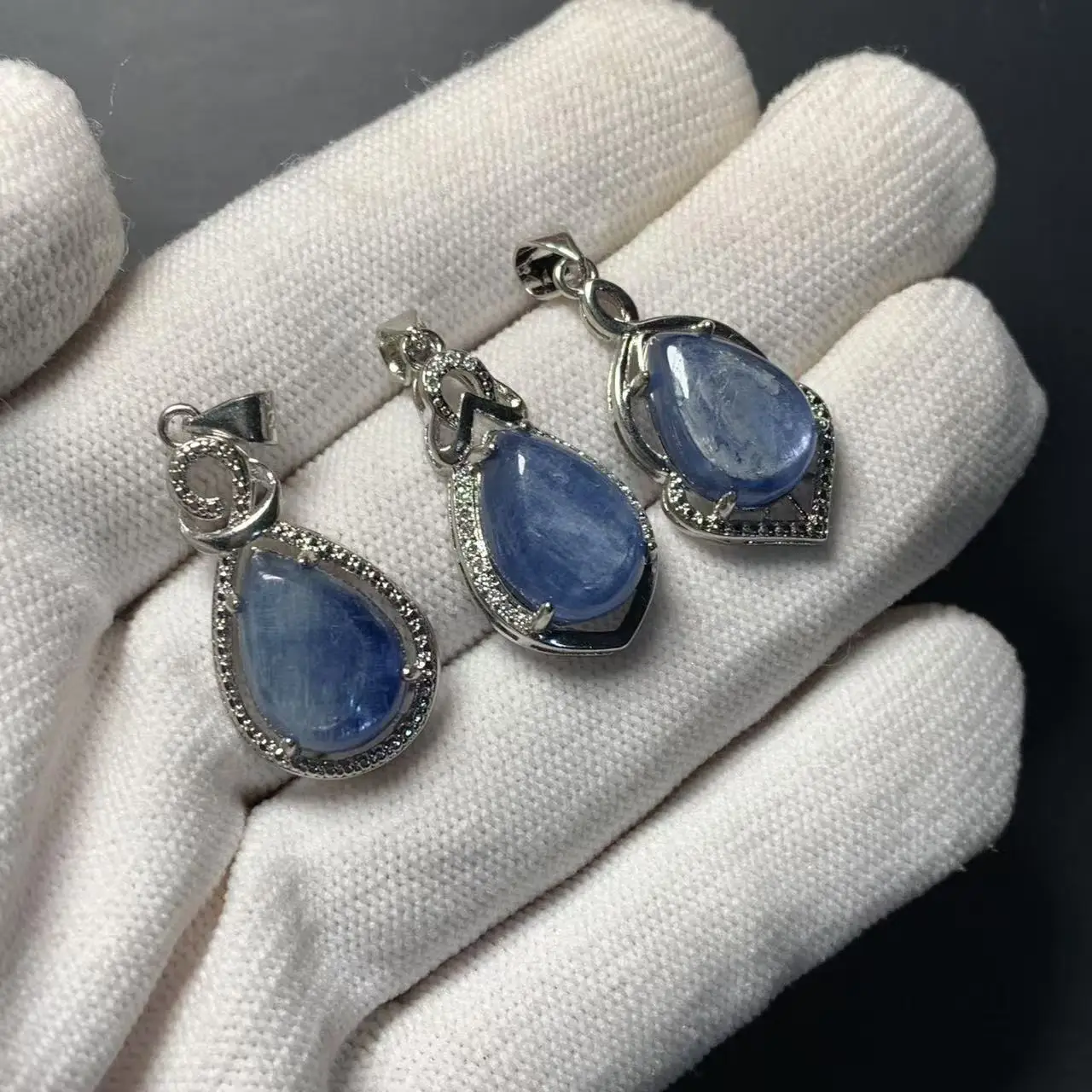 Drop Natural Blue Kyanite Pendant Necklace Fine Jewelry Handmade Stones Wholesale Healing Energy Gift Lucky Jewelry