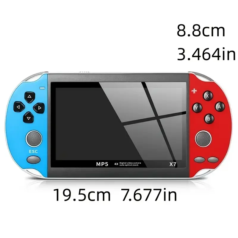 X7 Handheld Game 4.3 Inch HD Large 8G Screen Classic Game Retro Console Built-in Games Mini Handheld MP5 Video Game