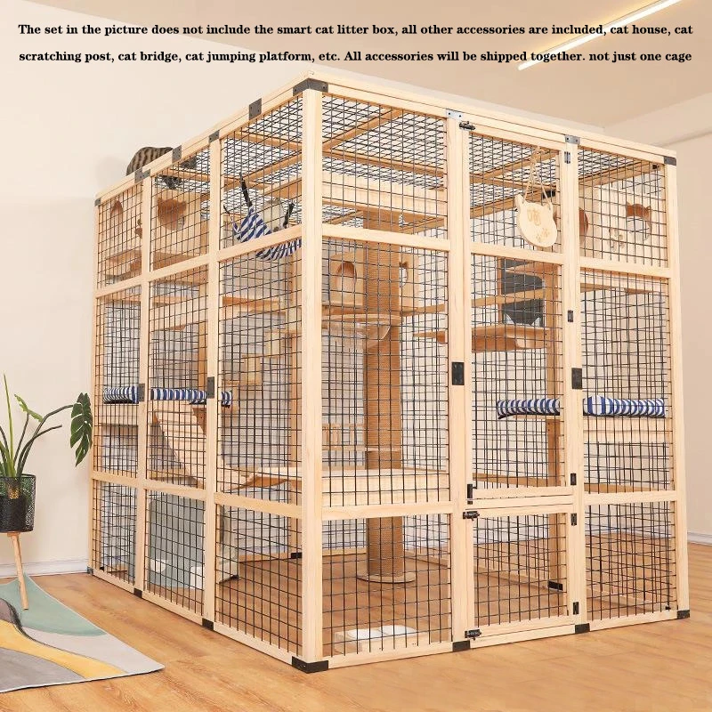 Jaula para gatos, villa Grande para interiores, gran espacio libre, de armario de embarque para gatos|Cajas y de gatos| - AliExpress