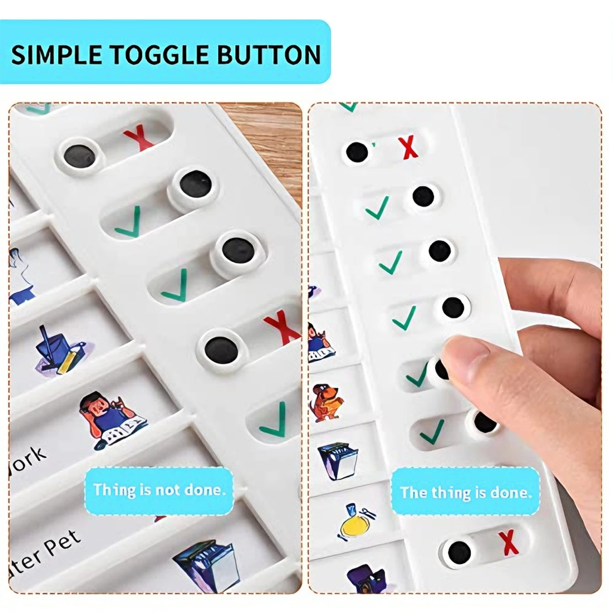 1pc DIY 할 일 목록 알림 보드 학생 메시지 체크리스트 어린이 자기 훈련 펀치 카드 집안일 차트 메모 플라스틱 보드