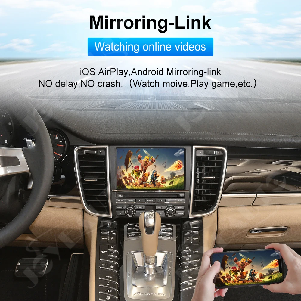 Wired Android auto,Wireless Carplay Box Joyeauto Wireless Apple CarPlay Retrofit kit Decoder for Porsche PCM3.1 Cayenne Macan Cayman Panamera Boxster 718 911 991 2010-2016MY Retrofit Mirror Link 