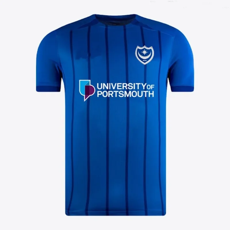 Cycling Jersey Set Men's Fashion Portsmouth Home Shirt Set Loose And Comfortable Round Neck Top Breathable Soft Shorts
