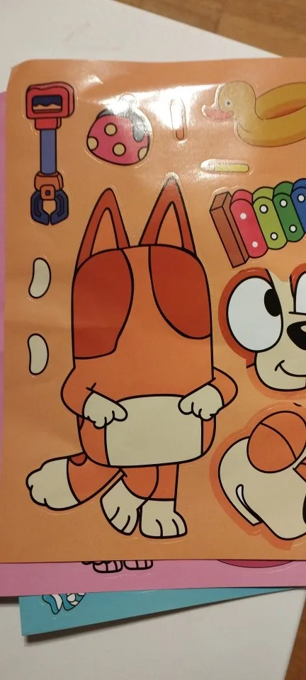 6/12/18 Uds. Pegatinas de rompecabezas de perro de dibujos animados de Anime Bluey lindos niños DIY rompecabezas de colores pegatinas educativas juguetes divertidos para niños regalo photo review