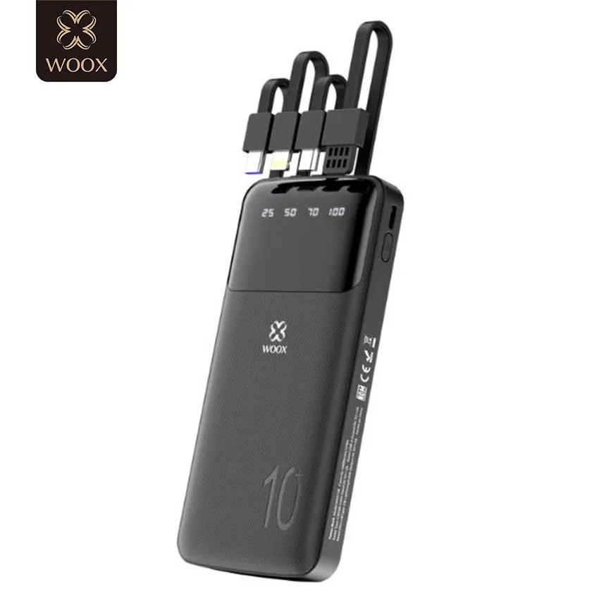 Batería portátil Power Bank de 10000 mAh con carga rápida, batería externa incorporada con pantalla digital de 4 hilos para iPhone 16