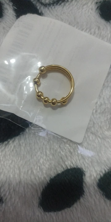 Anxiety Balls Beads Rings for Women Open Spinner Adjustable Finger Ring Stainless Steel Rotating Freely Anti Stress Jewelry Gift photo review