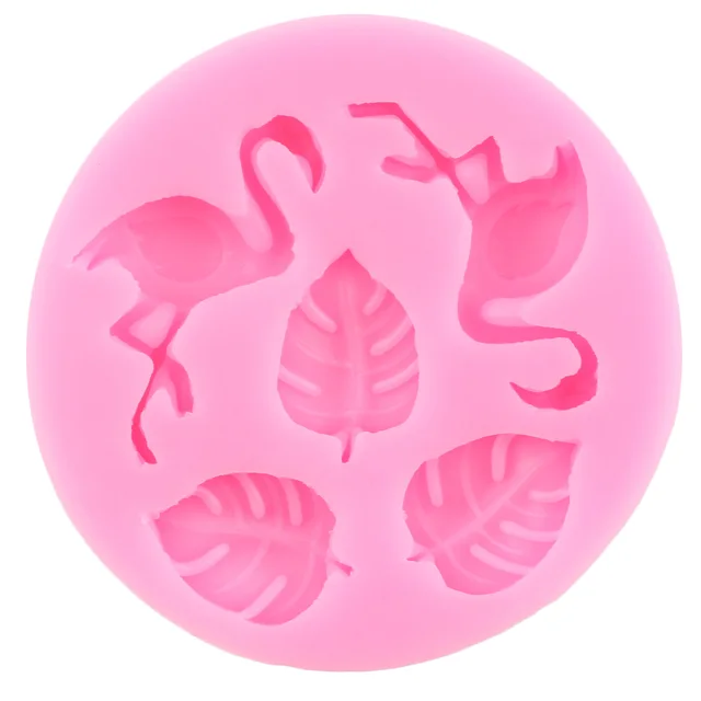 Trópusi Pálma Levél Szilikon Penész Ventilátor Flamingo Monstera Fondant Sütemény Díszítő Szerszámok Cukorkás Csokoládé Gumpaste Penészek - Image 6