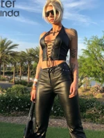 Emma Y2K PU Leather Crop Top 3