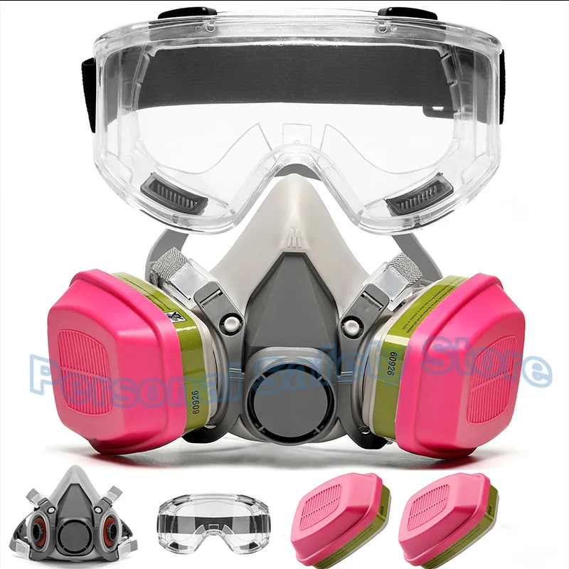 P100 6 Multi-Purpose Cartridges 6200 Reusable Respirator Mask NIOSH-APPROVED P100 / Organic Vapor / Acid Gas Rated Filters