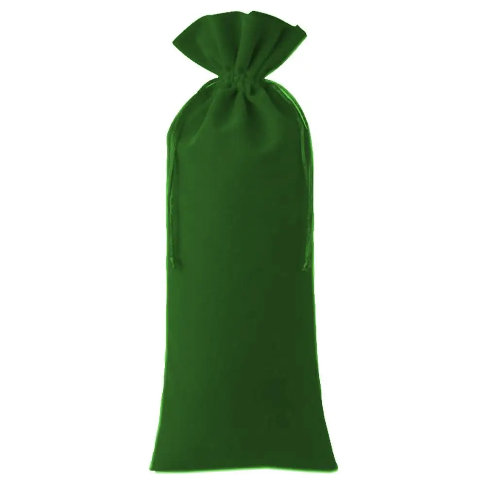 Bolsa de Vinos, MXOGG, Verde, 15x35cm, Terciopelo, Bolsa de Botella., Bolsa de Botella Terciopelo.