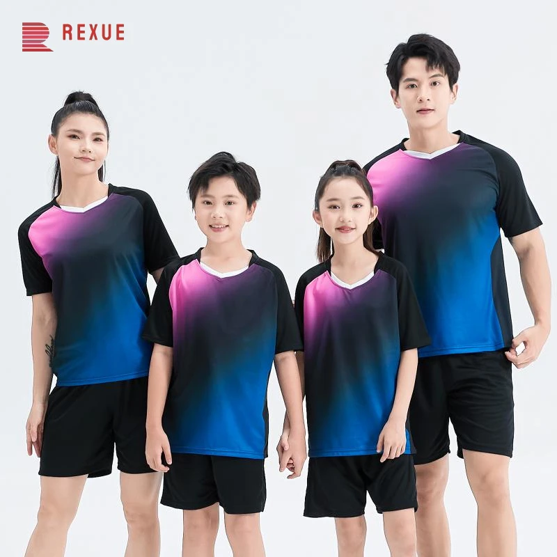 Summer New Table Tennis Clothes Couple Badminton T-Shirt Pickleball Competition Training Uniform Sweat-Absorbent Tops