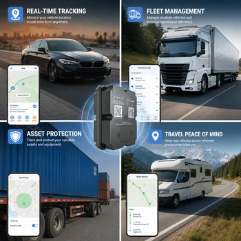 4G LTE GPS Tracker for Vehicle, US Seller, Magnetic Hidden Car Locator, Real-Time Tracking, 60 Days Continuous Battery, 10s Updates, SOS Alarm, Geo-Fence Alerts, Subscription Required 2