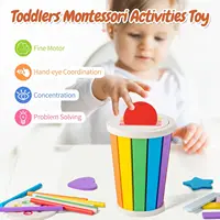 Montessori Color Sorting Matching Toys Wooden Shape Recgnition Toy Kids Math Learning Educational Toys Todders Fine Motor Gifts 2