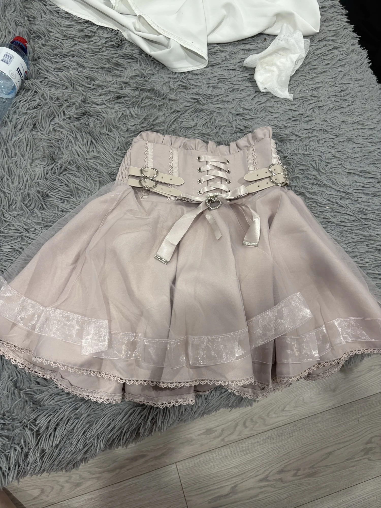 Japanese Ruffled Skirt and Off Shoulder Blouse - Jirai Kei Aesthetic photo review