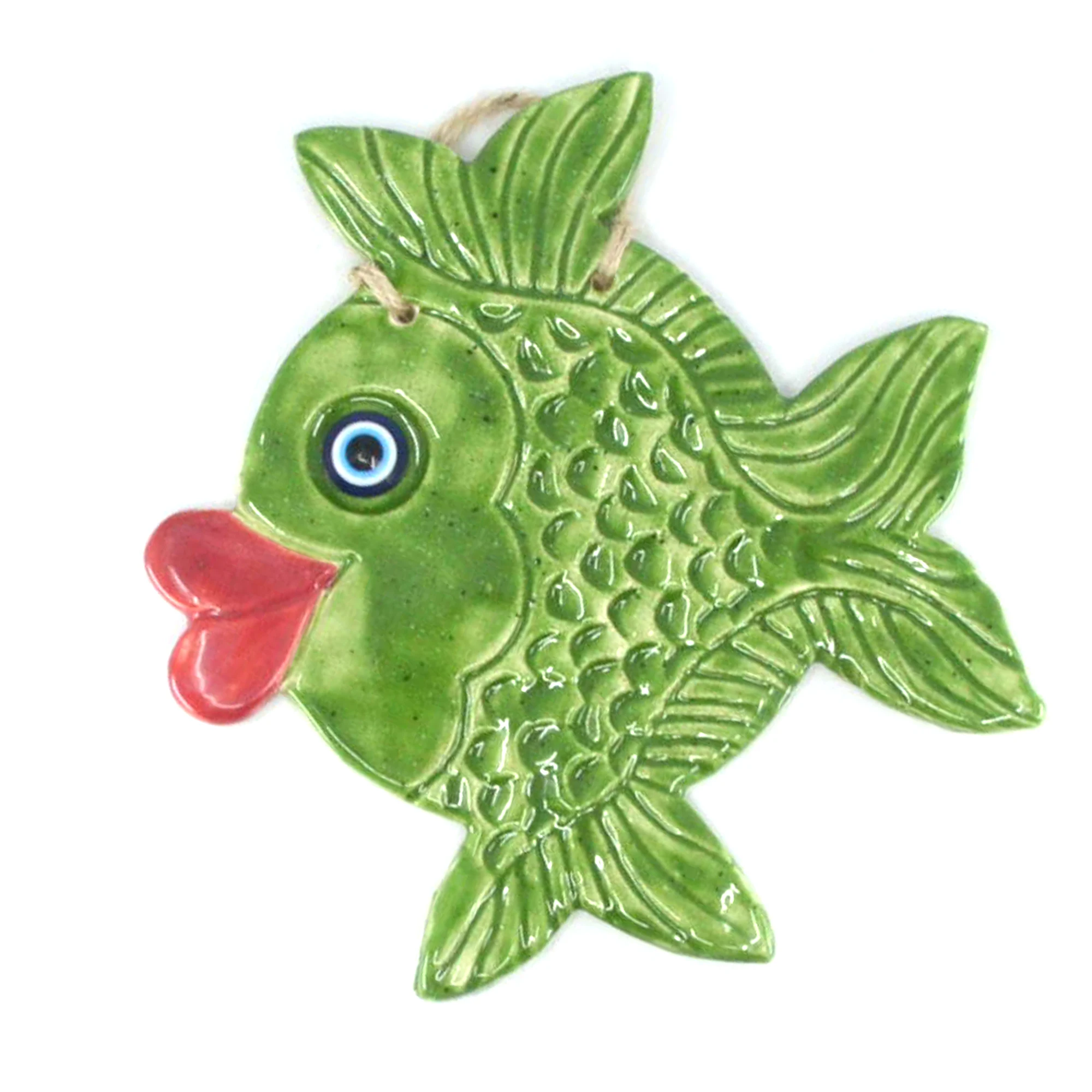 

New season handmade ceramic fish wall decoration indoor and outdoor high quality Christmas gift female