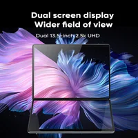 2-in-1 13.5" 2.5K Dual Screen Touch Laptop Intel 12th Gen CPU Alder Lake-N N100 Windows 11 Pro 16GB RAM 512GB SSD Notebook 2